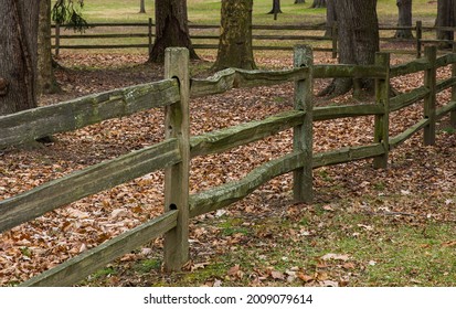 Split Rail Fence In The Fall