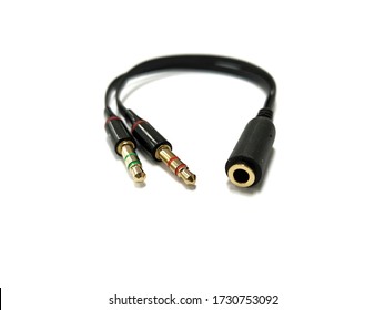 Splitter for headphones on white background. 