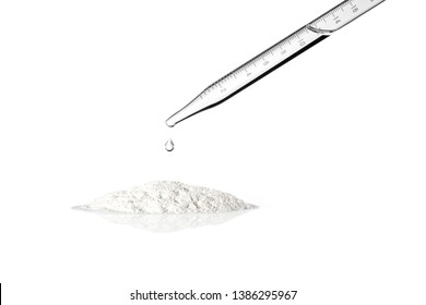 Spoid With A Drop, White Powder Isolated White