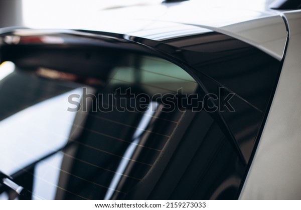Spoiler on the car roof\
close up photo