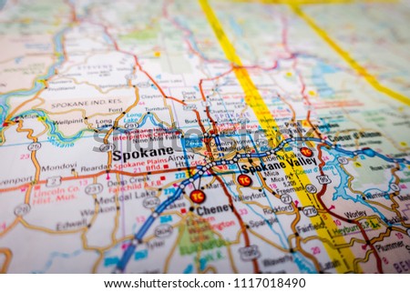 Spokane, USA map background