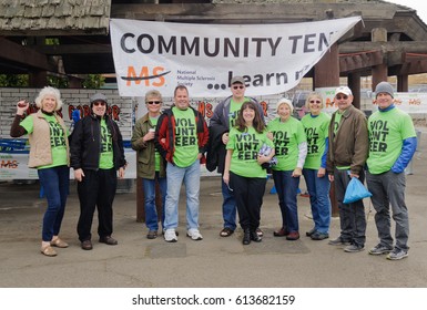 Spokane, WA - April 2, 2017: Lions Club Members Supporting The Spokane MS Walk, A Fund Raising Walk For Multiple Sclerosis, Editorial