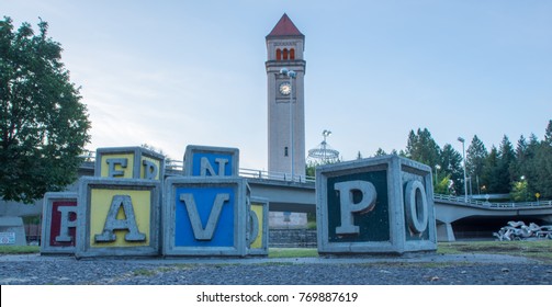 Spokane Washington City Skyline And Streets