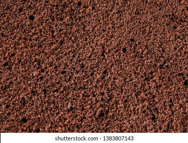 Sponge Cake Of Chocolate Close Up Macro