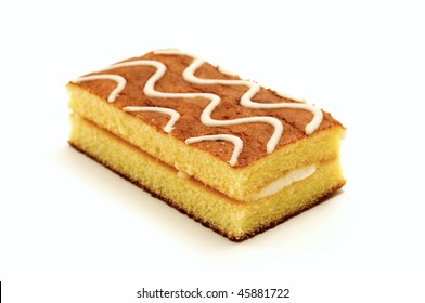 Sponge Cake On A White Background