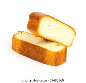 Sponge Cake On White Background