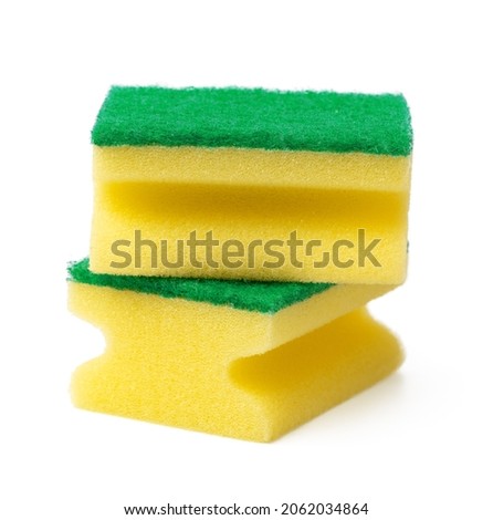 Sponge for dish cleaning isolated on white background