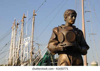 Sponge Diver At Docks In Tarpon Springs