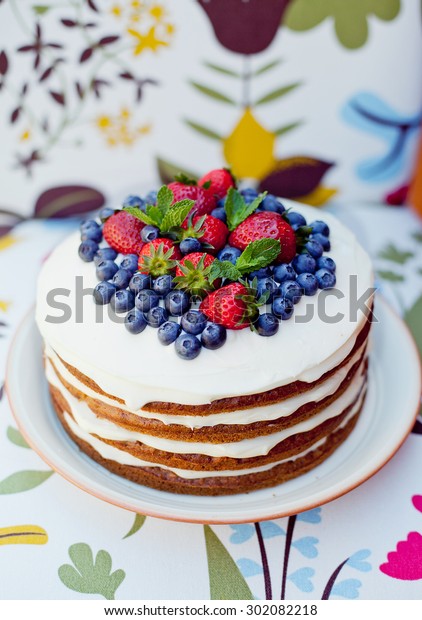 Sponge Naked Carrot Cake Buttercream Mascarpone Stock Photo Edit