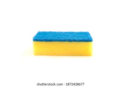 sponge for washing and cleaning isolated on white background. - Shutterstock ID 1872428677