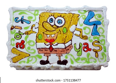 Spongebob Cake . Spongebob cake with Buttercream . Azerbaijan baku 27.01.2011 .