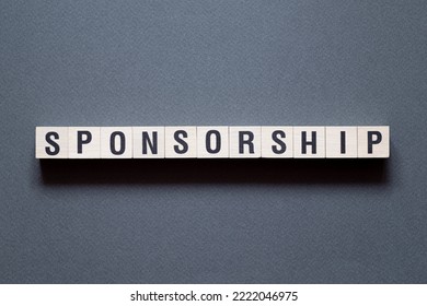 Sponsorship - word concept on cubes