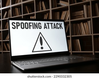 Spoofing attack is shown using a text