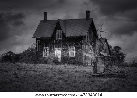 Spooky abandoned House in Black and White