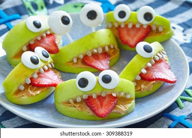 Spooky green apple monsters for Halloween party  - Shutterstock ID 309388319