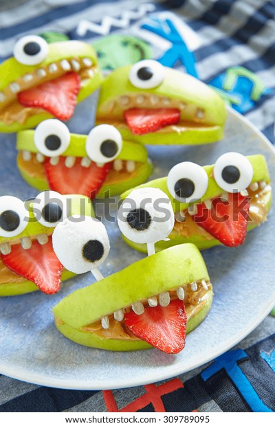 Spooky Green Apple Monsters Halloween Party Stock Photo (Edit Now ...