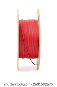 Spool of Fillament for a 3D Printer Isolated on a White Background