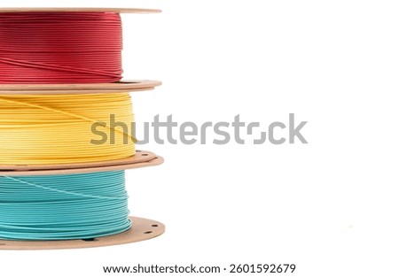 Spool of Fillament for a 3D Printer Isolated on a White Background