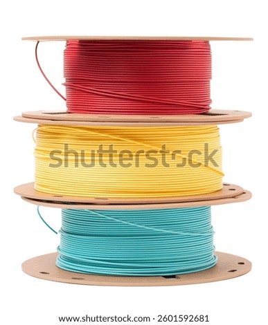Spool of Fillament for a 3D Printer Isolated on a White Background