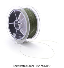 A Spool Of Fishing Line Isolated On White.