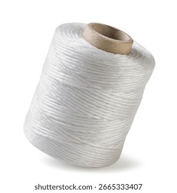 Spool of nylon thread close-up on a white background. Isolated