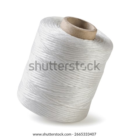 Spool of nylon thread close-up on a white background. Isolated