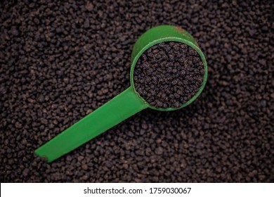 Spoon Of Black Tea Powder ,chai Patti Or Dry Dust Without Green Leaves