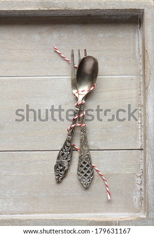 Similar – Image, Stock Photo vintage metal spoons, on wooden background