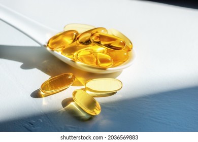 Spoon With Omega 3 Fish Oil Capsules