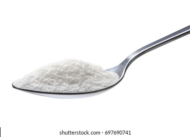 Spoon Of Sugar Isolated On White Background