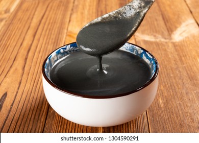 Spoon Taking Out Black Sesame Paste