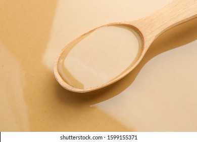Spoon With Tasty Tahini, Closeup
