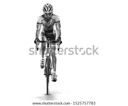 Sport. Athlete cyclists in silhouettes on white background