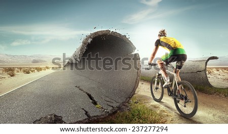 Sport  background. Unreal mountain bike/
