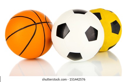 Closeup Soccer Ball Football Basketball On Stock Photo 19972831 ...