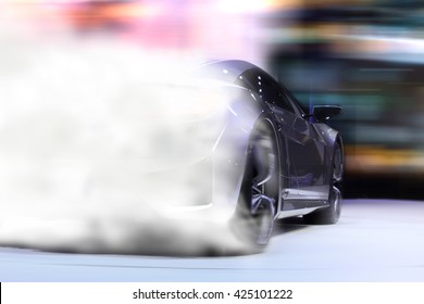 Sport Car Drifting On The Ground