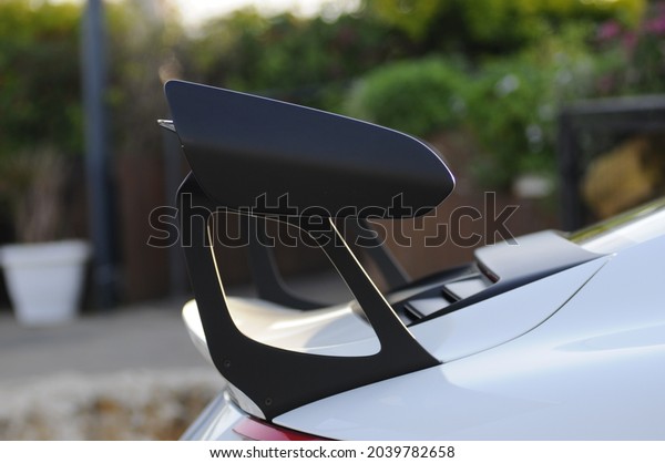 sport car with large\
spoiler