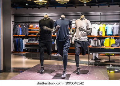 sport clothes store in shopping mall