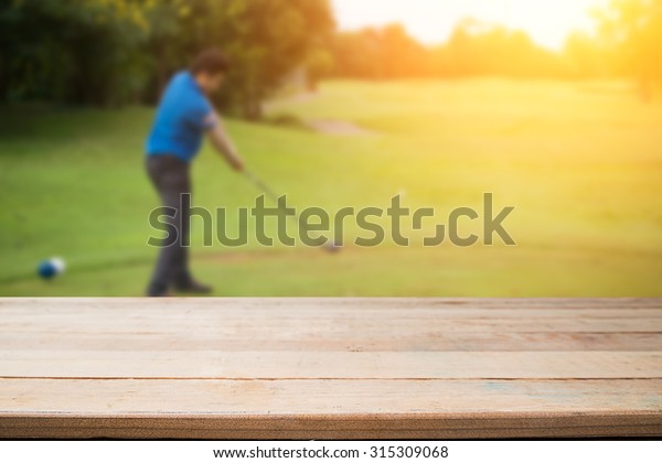 Sport Club Outdoor Golf Wooden Desk Stock Photo Edit Now 315309068