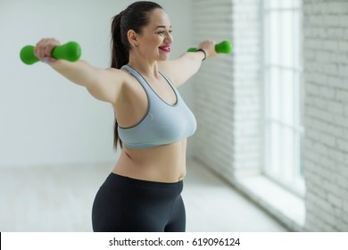 Sport and fat woman