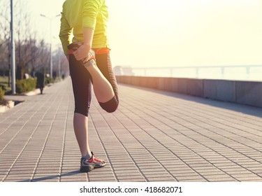 Sport Fitness Woman Doing Outdoor Cross Training Workout