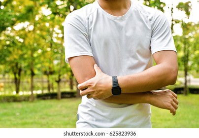 Sport Injury, Man With Bicep Pain