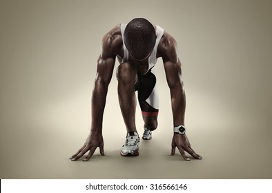Sport. Isolated Athlete runner. Silhouette