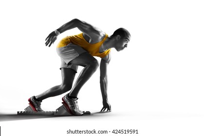 Sport. Isolated Athlete Runner. Silhouette