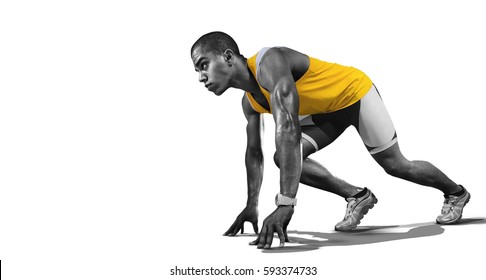 Sport. Isolated Athlete runner. Silhouette. - Shutterstock ID 593374733