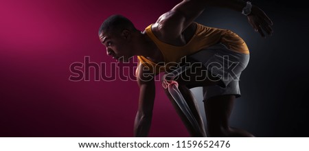 Sport. Isolated Athlete runner. Silhouette. Start