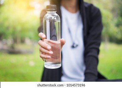 Sport Man Drinking Water Bottle.
