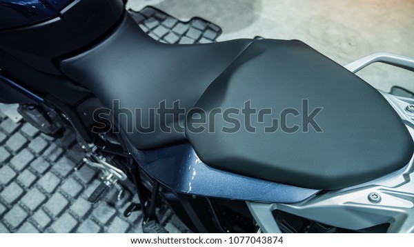 Sport\
motorcycle cushion. Leather motorcycle\
seat.