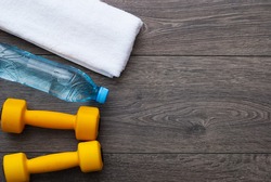 Woman and an exercise mat, corporate office background Stock Photo by rawf8