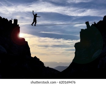 sport of slacklining on the rocks - Powered by Shutterstock